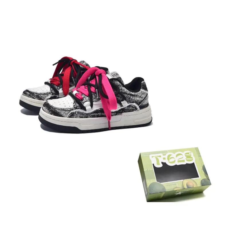 T628 Винтажные пухлые кроссовки Износостойкие, легкие, дышащие и нескользящие Низкие скейтбордские кроссовки унисекс - черные с розовой лентой, цвет Black Pink Ribbon
T628 Винтажные пухлые кроссовки Износостойкие, легкие, дышащие и нескользящие Низкие скейтбордские кроссовки унисекс - черные с розовой лентой, цвет Black Pink Ribbon