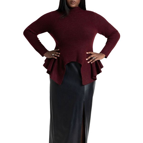 Женский свитер с баской plus size Eloquii, Zinfandel
Женский свитер с баской plus size Eloquii, Zinfandel