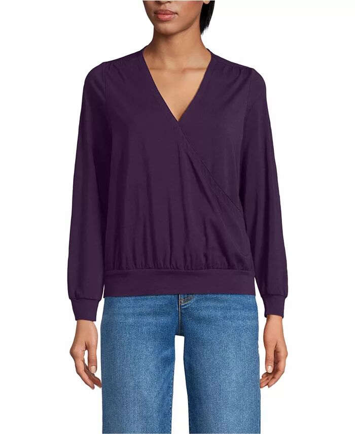 Женская легкая блузка с длинным рукавом из джерси с запахом Lands' End, фиолетовый
Женская легкая блузка с длинным рукавом из джерси с запахом Lands' End, фиолетовый