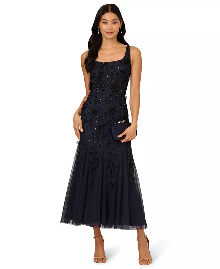 Женское бисерное платье-миди из сетки Adrianna Papell
Женское бисерное платье-миди из сетки Adrianna Papell