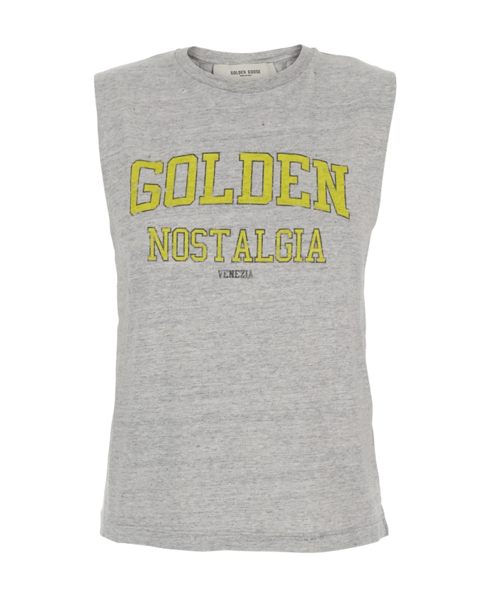 Стильный серый топ с логотипом Golden Goose, серый
Стильный серый топ с логотипом Golden Goose, серый