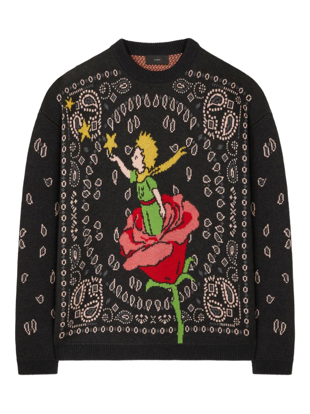 Свитер с узором пейсли из коллаборации с The Little Prince Alanui, серый 
Свитер с узором пейсли из коллаборации с The Little Prince Alanui, серый