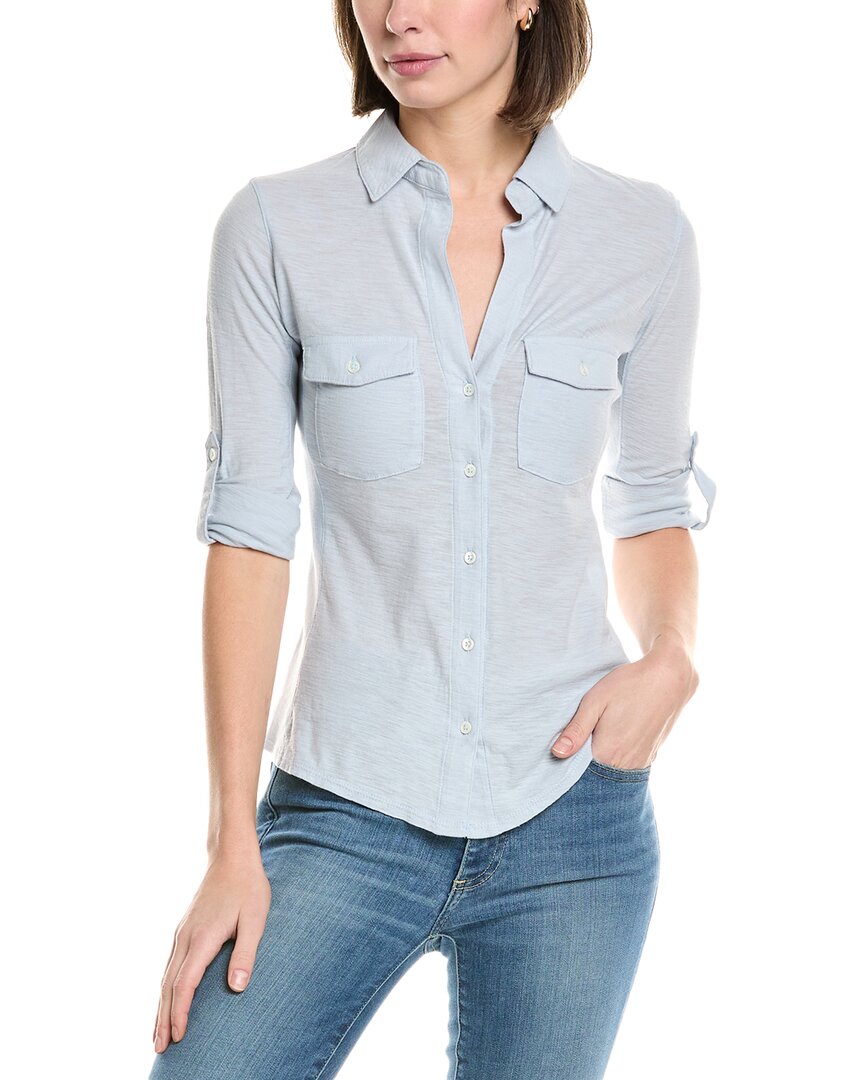 Рубашка James Perse с контрастными вставками, синий
Рубашка James Perse с контрастными вставками, синий