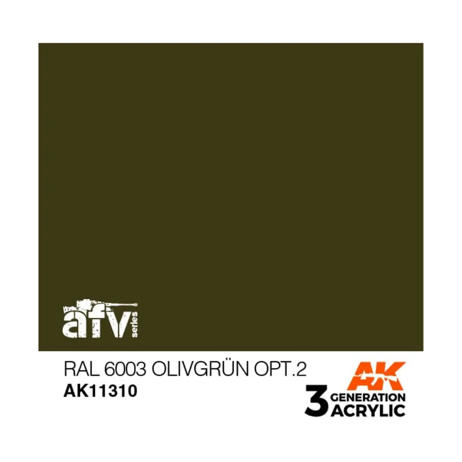 Ral 6003 Оливгрун ОПТ.2, 3rd Gen Acrylic - AFV
Ral 6003 Оливгрун ОПТ.2, 3rd Gen Acrylic - AFV