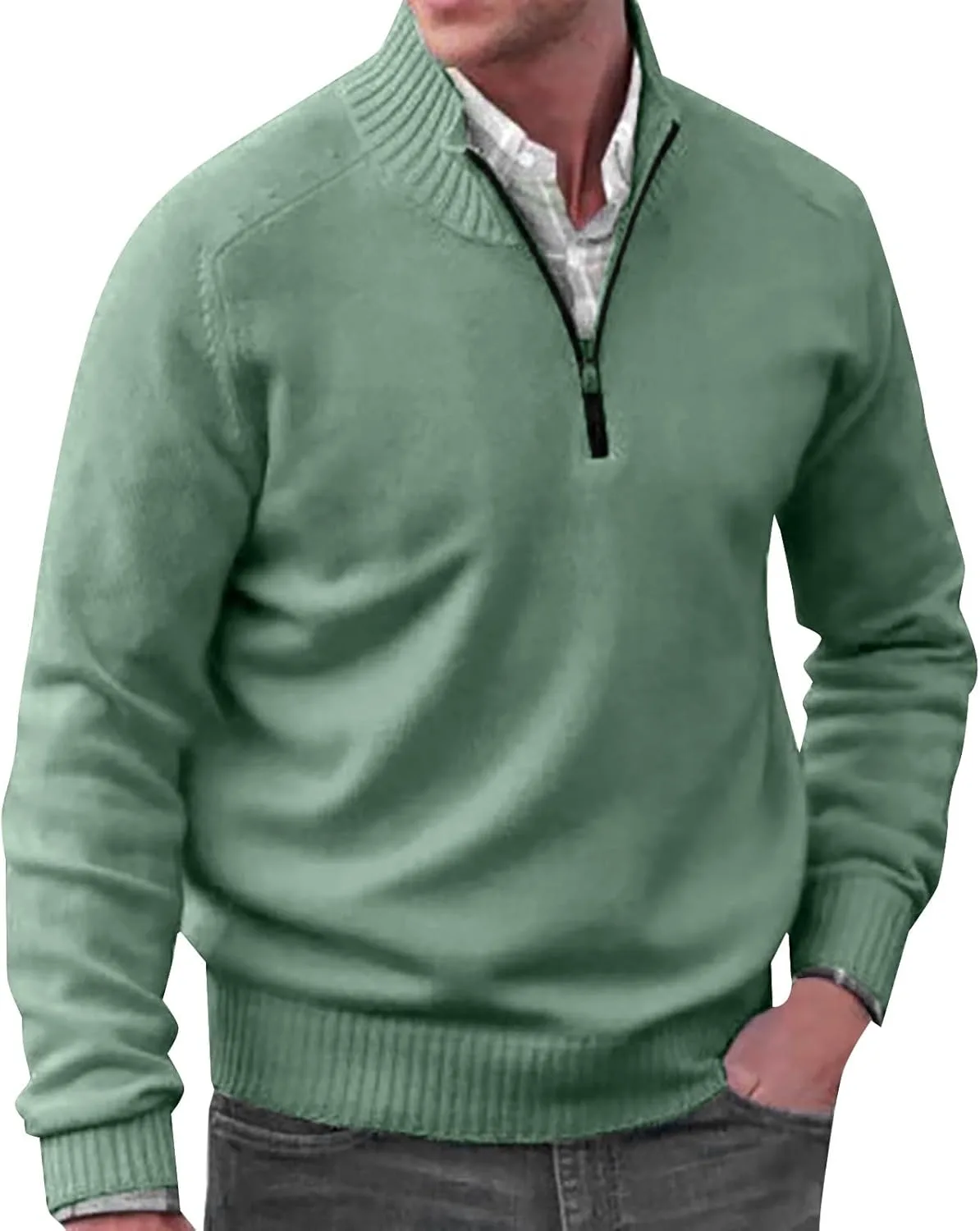 Мужской свитер с высоким воротником и молнией на четверть, легкий, приталенный GOKKILRW
Мужской свитер с высоким воротником и молнией на четверть, легкий, приталенный GOKKILRW