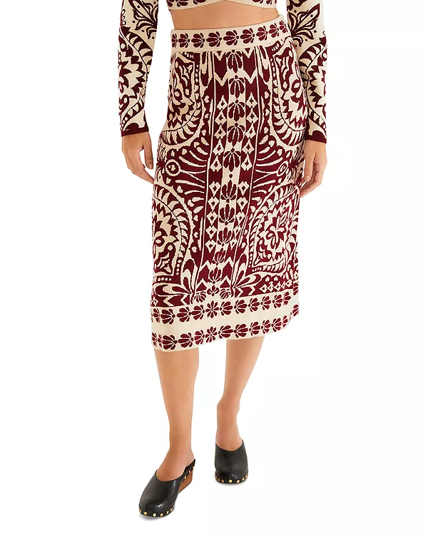 Вязаная юбка миди с рисунком ананаса Farm Rio, красный
Вязаная юбка миди с рисунком ананаса Farm Rio, красный