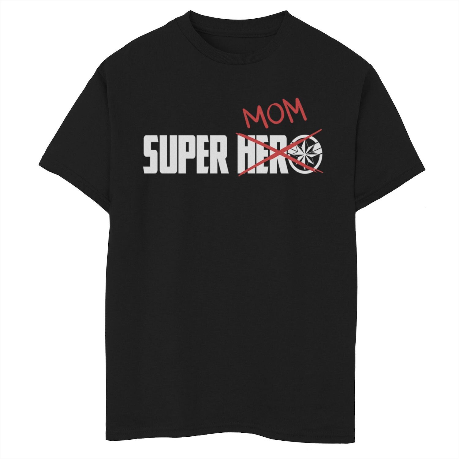 Футболка с рисунком «Супермама» для мальчиков 8–20 лет, посвященная Дню матери «Капитан Марвел» Marvel