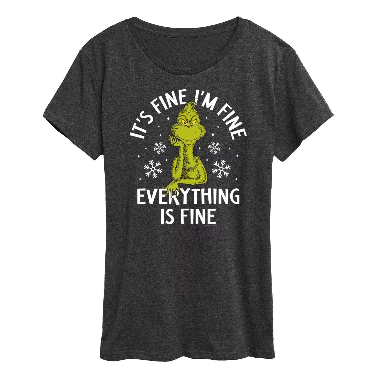 Женская футболка с рисунком Dr. Seuss Grinch It's Fine I'm Fine Licensed Character
Женская футболка с рисунком Dr. Seuss Grinch It's Fine I'm Fine Licensed Character