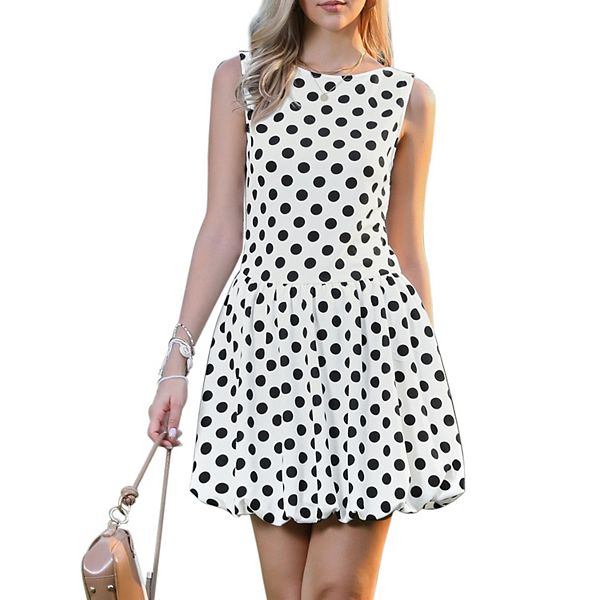 Платье-мини для женщин Polka dots bubble с круглым вырезом без рукавов Inspire Chic, White
Платье-мини для женщин Polka dots bubble с круглым вырезом без рукавов Inspire Chic, White