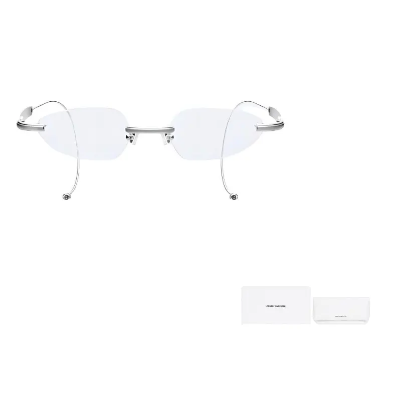 GENTLE MONSTER Ацетатная овальная оправа для очков унисекс серебристая, Silver 
GENTLE MONSTER Ацетатная овальная оправа для очков унисекс серебристая, Silver