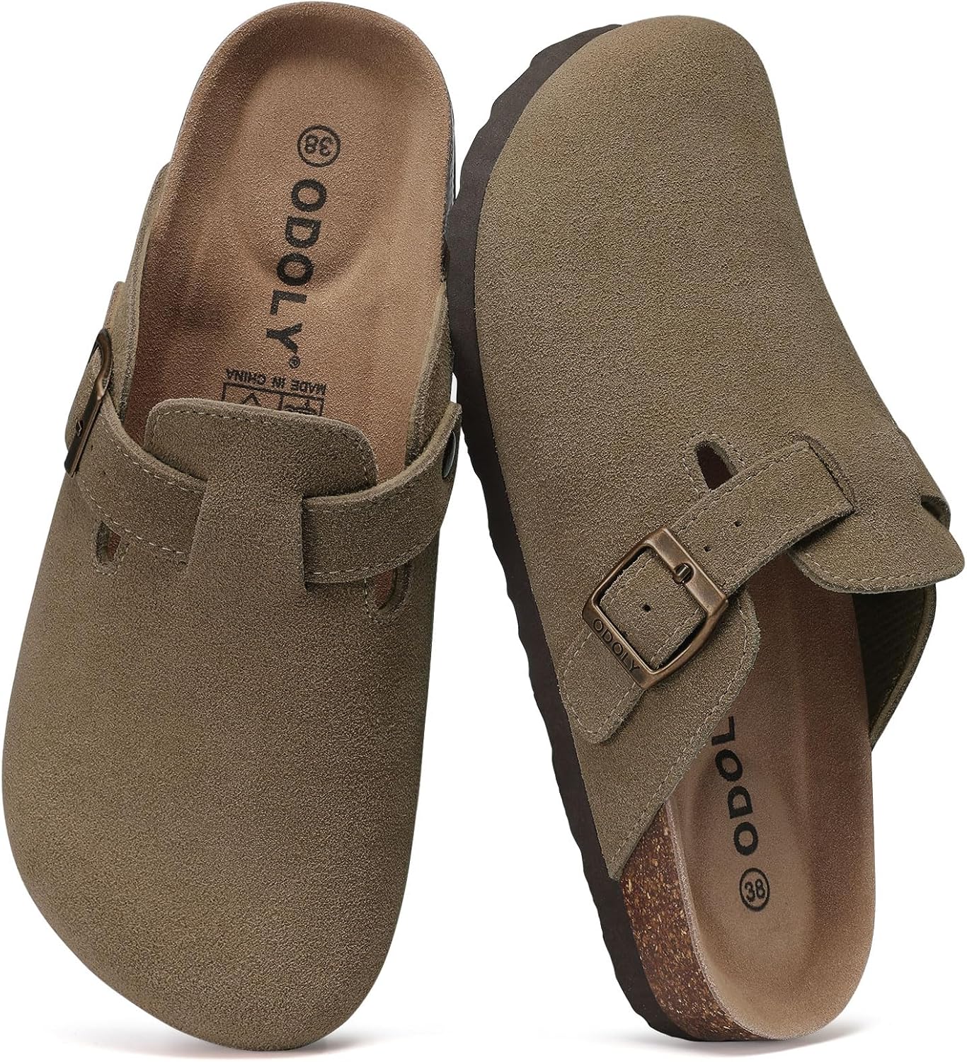 Замшевые сабо для женщин и мужчин с мягкой пробковой стелькой, кожаные мюли, удобные обувь «картошка» с поддержкой свода Odoly, Hickory
Замшевые сабо для женщин и мужчин с мягкой пробковой стелькой, кожаные мюли, удобные обувь «картошка» с поддержкой свода Odoly, Hickory