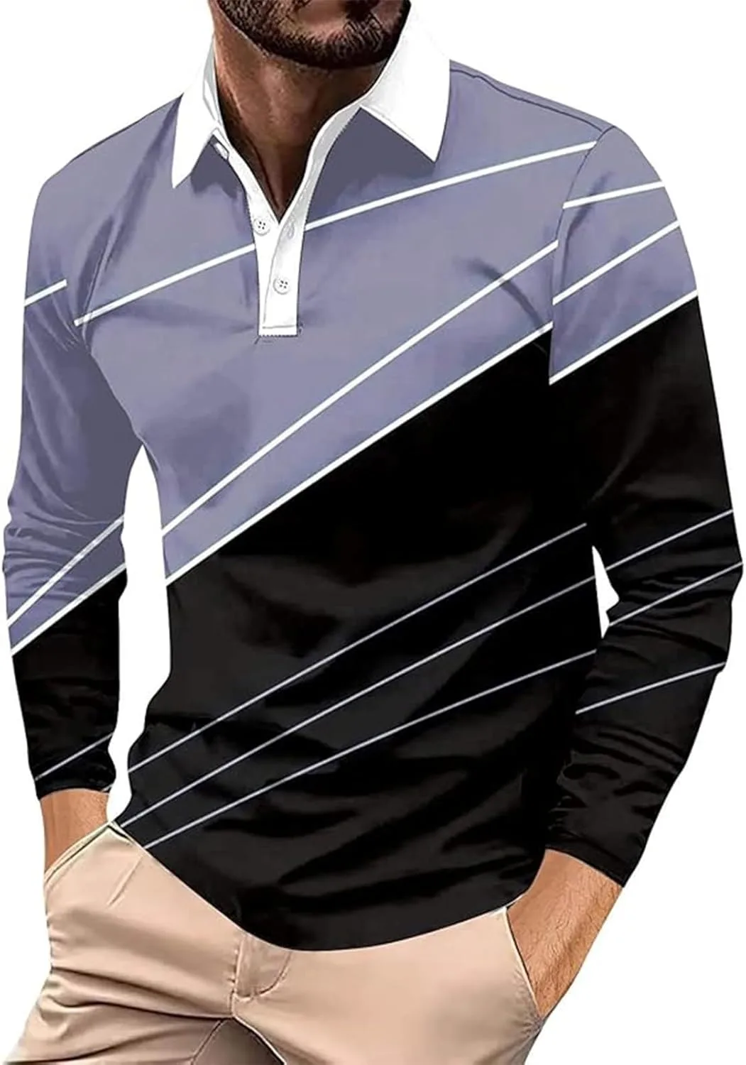 Мужская поло с длинным рукавом 2025, casual, цветной блок, regular fit
Мужская поло с длинным рукавом 2025, casual, цветной блок, regular fit