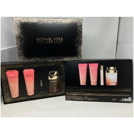 Wonderlust by Michael Kors для женщин Подарочный набор из 4 предметов 3,4 унции EDP-спрей Лосьон для тела Гель для душа 0,33 унции EDP-спрей
Wonderlust by Michael Kors для женщин Подарочный набор из 4 предметов 3,4 унции EDP-спрей Лосьон для тела Гель для душа 0,33 унции EDP-спрей