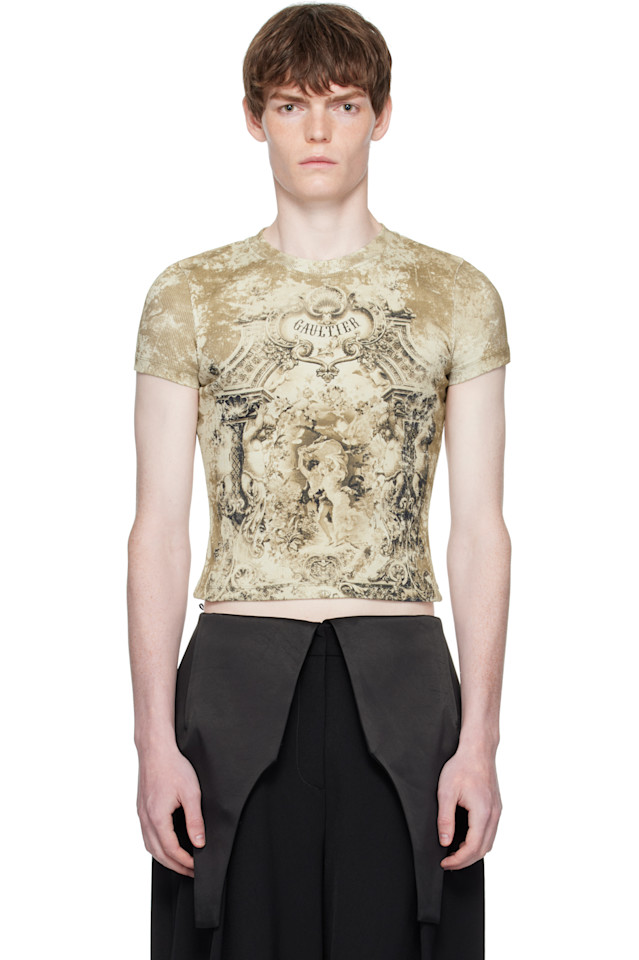 Футболка с медальоном Jean Paul Gaultier, бежевый
Футболка с медальоном Jean Paul Gaultier, бежевый