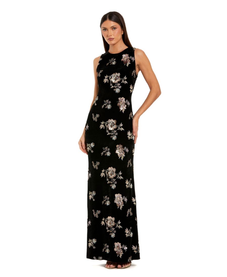 Женское бархатное платье без рукавов с высоким воротником и отделкой Mac Duggal, Black multi
Женское бархатное платье без рукавов с высоким воротником и отделкой Mac Duggal, Black multi