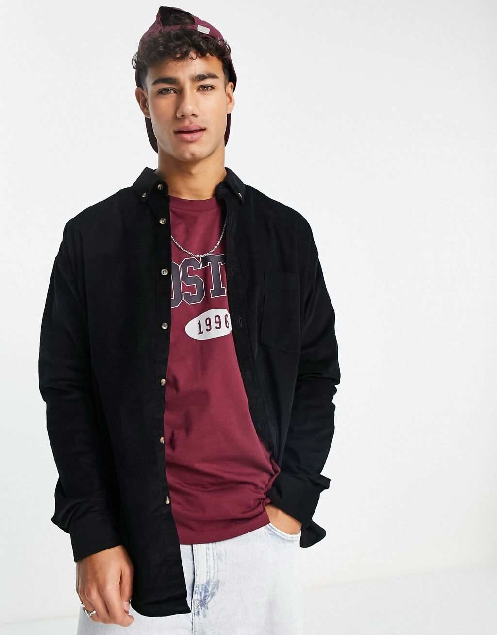 Черная вельветовая рубашка оверсайз в стиле 90-х годов ASOS DESIGN
Черная вельветовая рубашка оверсайз в стиле 90-х годов ASOS DESIGN