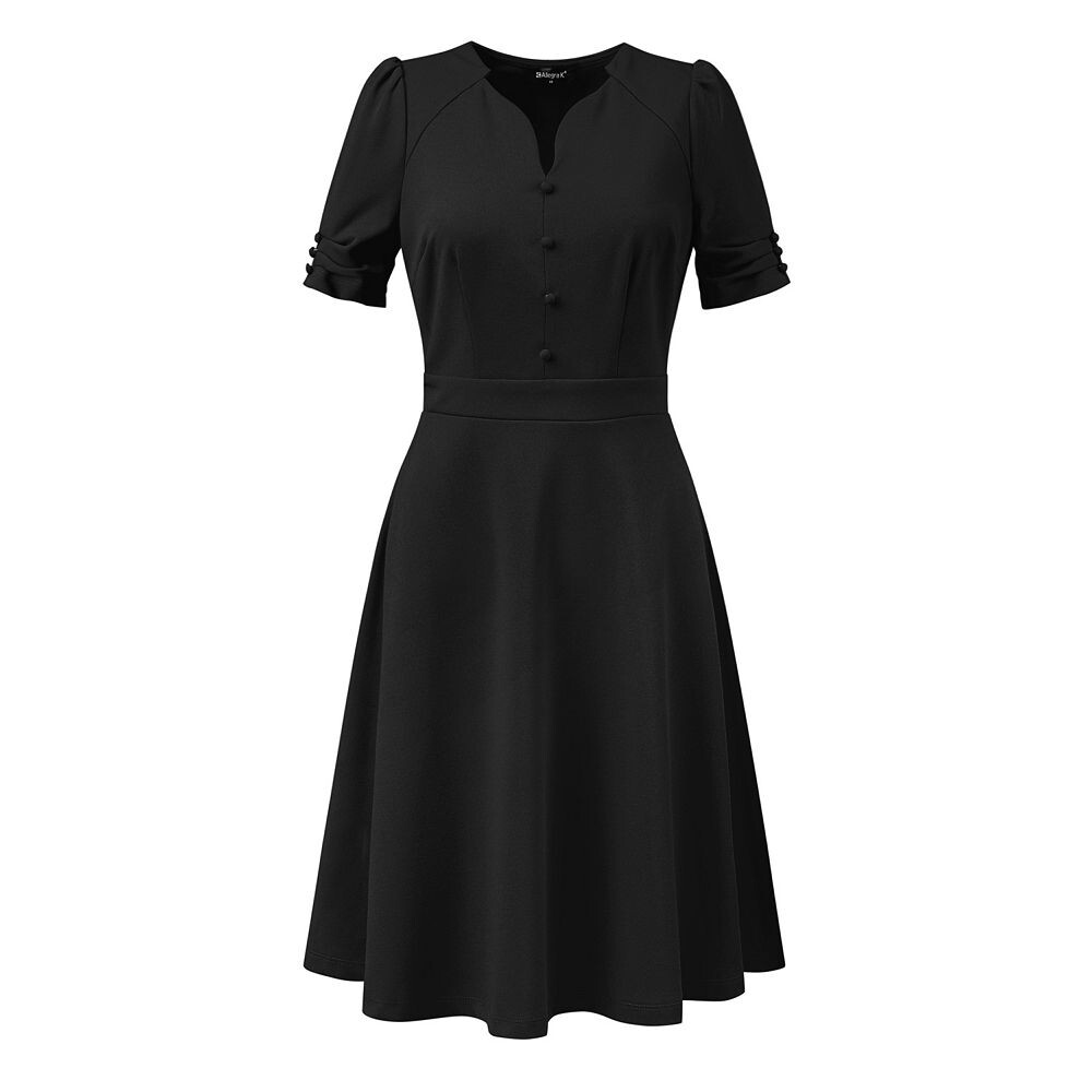 Элегантное деловое платье для женщин, плиссированное платье-футляр трапециевидной формы с коротким рукавом и вырезом в форме сердца ALLEGRA K, черный
Элегантное деловое платье для женщин, плиссированное платье-футляр трапециевидной формы с коротким рукавом и вырезом в форме сердца ALLEGRA K, черный
