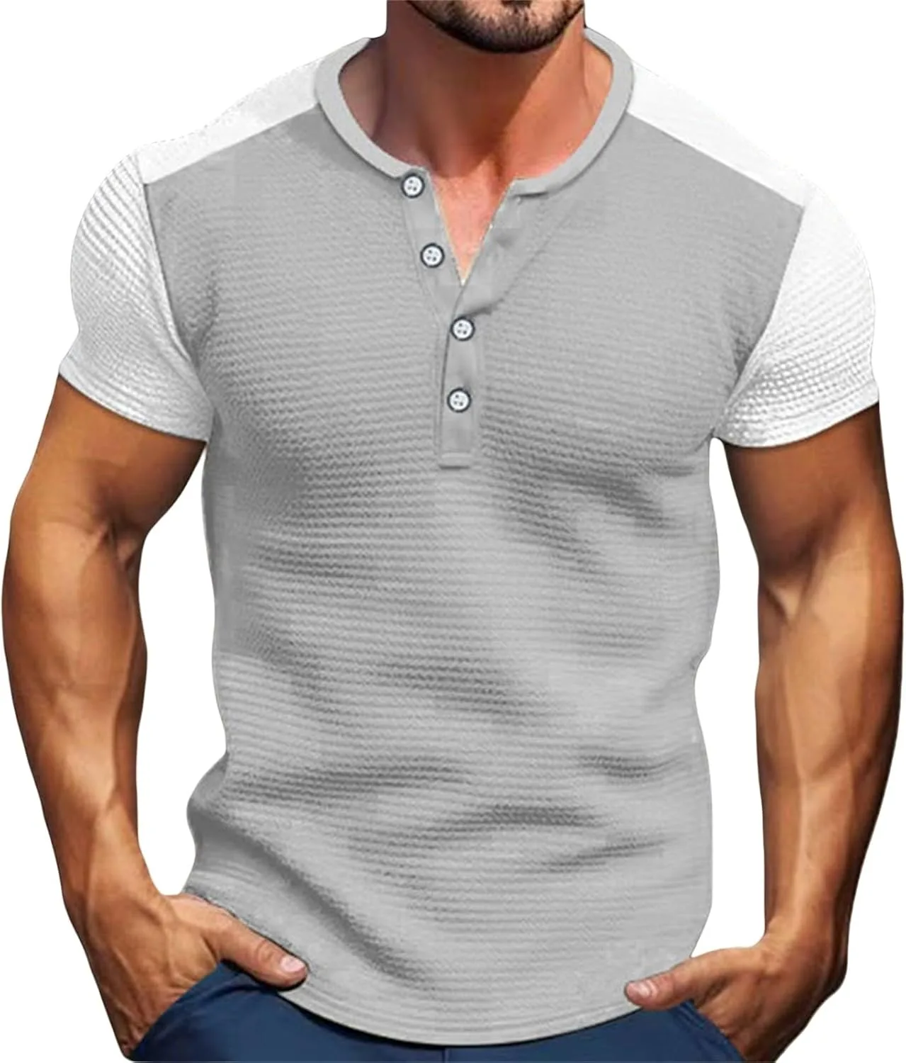 Мужская футболка хенли с коротким рукавом и цветными блоками MBDWWLC
Мужская футболка хенли с коротким рукавом и цветными блоками MBDWWLC