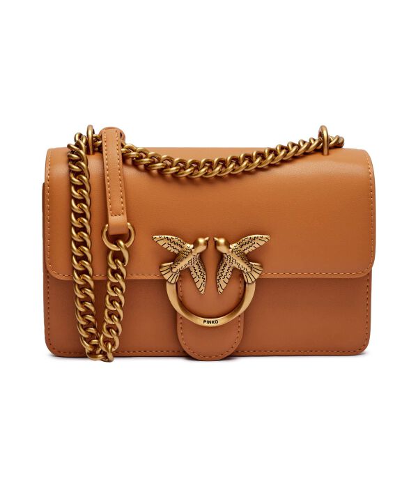 Кожаная сумка через плечо love one mini Pinko, коричневый
Кожаная сумка через плечо love one mini Pinko, коричневый