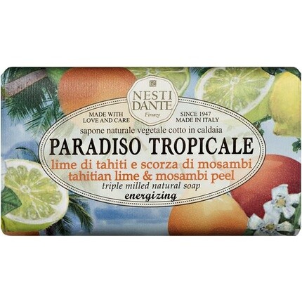 Nesti Dante Paradiso Tropicale Таитянское мыло с лаймом и мозамбикским пилингом 250 г
Nesti Dante Paradiso Tropicale Таитянское мыло с лаймом и мозамбикским пилингом 250 г