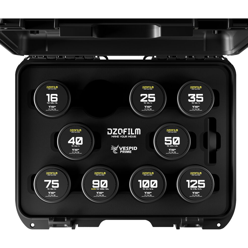 Комплект DZOFilm VESPID Prime из 9 объективов (крепления PL и EF) 
Комплект DZOFilm VESPID Prime из 9 объективов (крепления PL и EF)