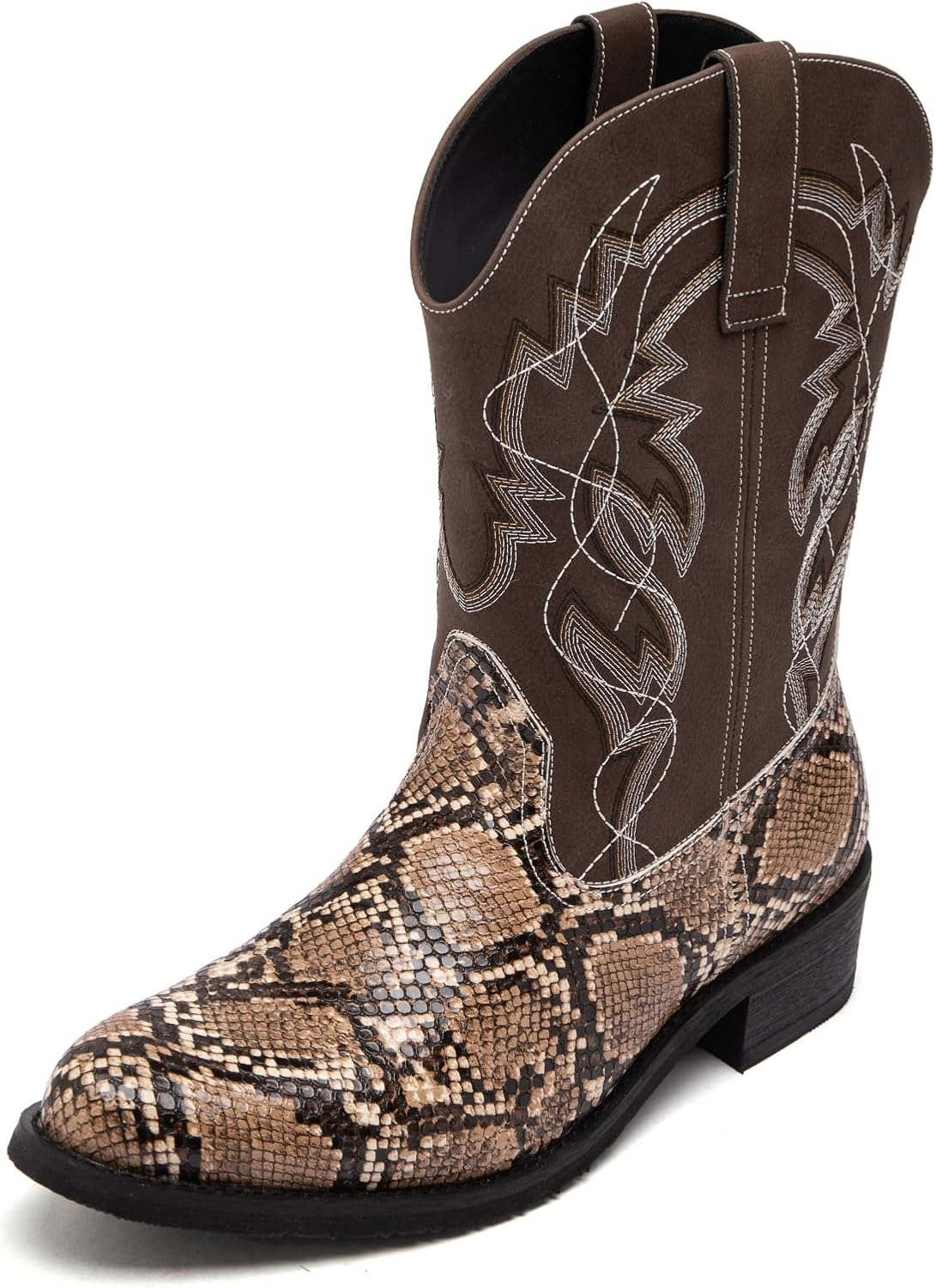 Ботинки Gnvkxeu Python Manning для мужчин, ковбойские, классический заостренный носок, западного стиля, с тянущейся змеиным принтом вышивкой, средние по голени, коричневый
Ботинки Gnvkxeu Python Manning для мужчин, ковбойские, классический заостренный носок, западного стиля, с тянущейся змеиным принтом вышивкой, средние по голени, коричневый