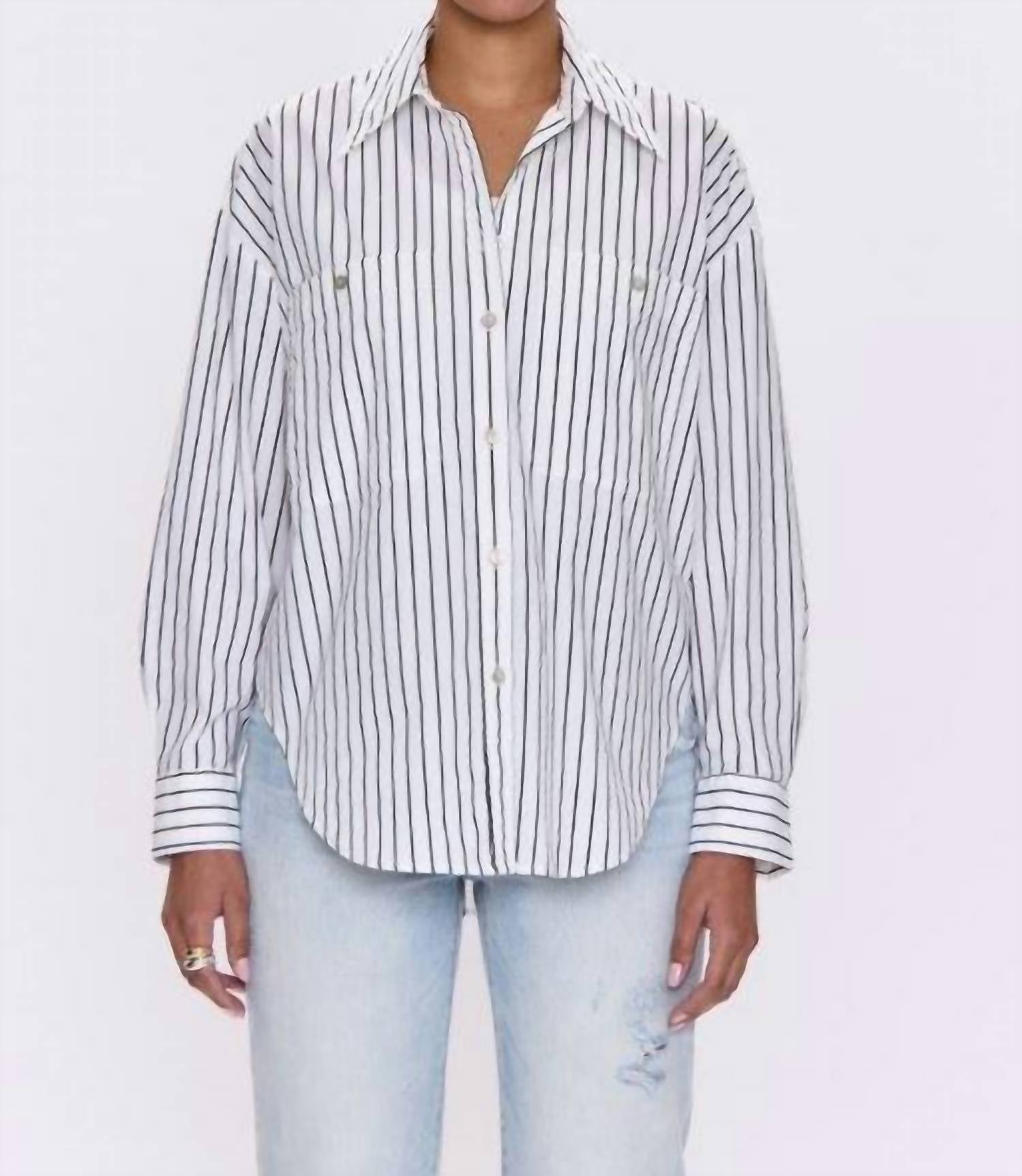 Топ свободного кроя на пуговицах Samantha в полоску Pistola, Stripe
Топ свободного кроя на пуговицах Samantha в полоску Pistola, Stripe