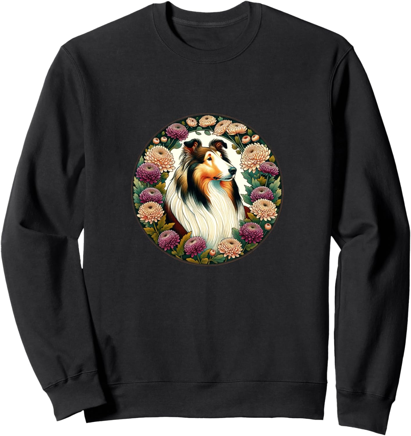 Толстовка с цветочным принтом в виде собаки породы колли Collie Bubb, черный
Толстовка с цветочным принтом в виде собаки породы колли Collie Bubb, черный