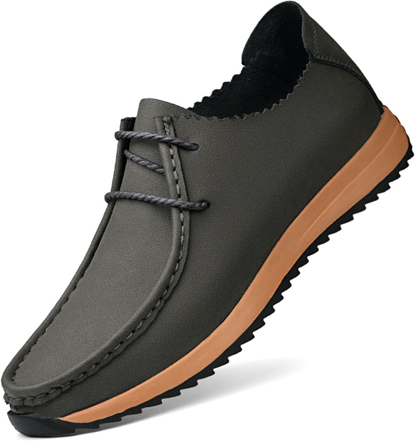 Мужские лоферы на платформе с эластичной шнуровкой из натуральной кожи, круглый носок, толстая подошва, удобные, противоскользящие, без застежки, для ходьбы, для работы, гольфа и повседневной носки Uzujbaa, серый
Мужские лоферы на платформе с эластичной шнуровкой из натуральной кожи, круглый носок, толстая подошва, удобные, противоскользящие, без застежки, для ходьбы, для работы, гольфа и повседневной носки Uzujbaa, серый