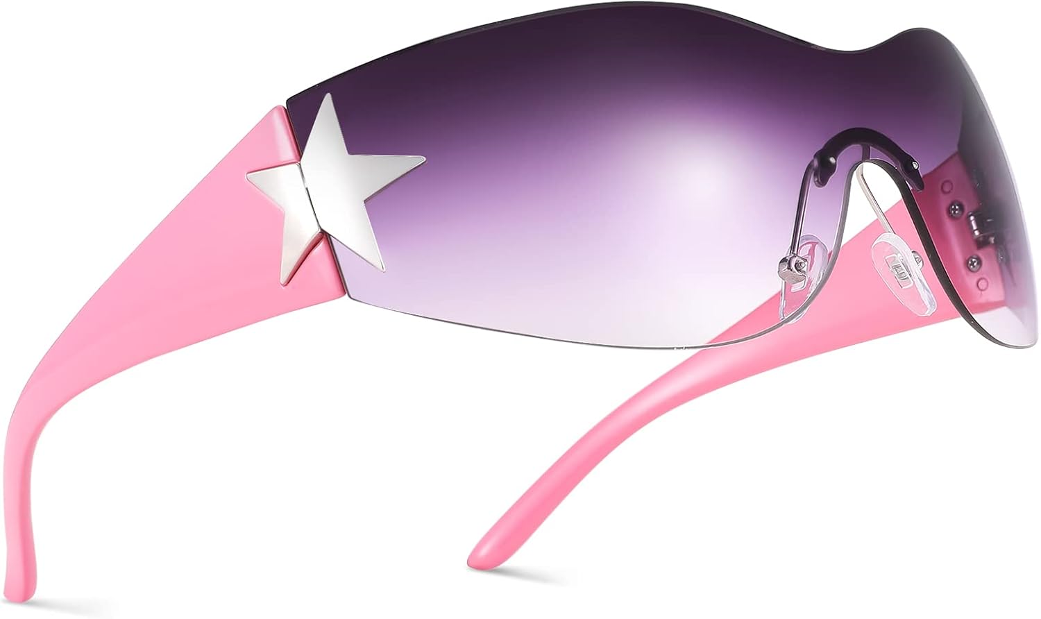 Солнцезащитные очки COASION без оправы в стиле Y2K с обтекаемой формой и звездным рисунком, для женщин и мужчин, в стиле 2000-х, с козырьком-щитком, большие, модные, без оправы, B6* Gradient Purple
Солнцезащитные очки COASION без оправы в стиле Y2K с обтекаемой формой и звездным рисунком, для женщин и мужчин, в стиле 2000-х, с козырьком-щитком, большие, модные, без оправы, B6* Gradient Purple