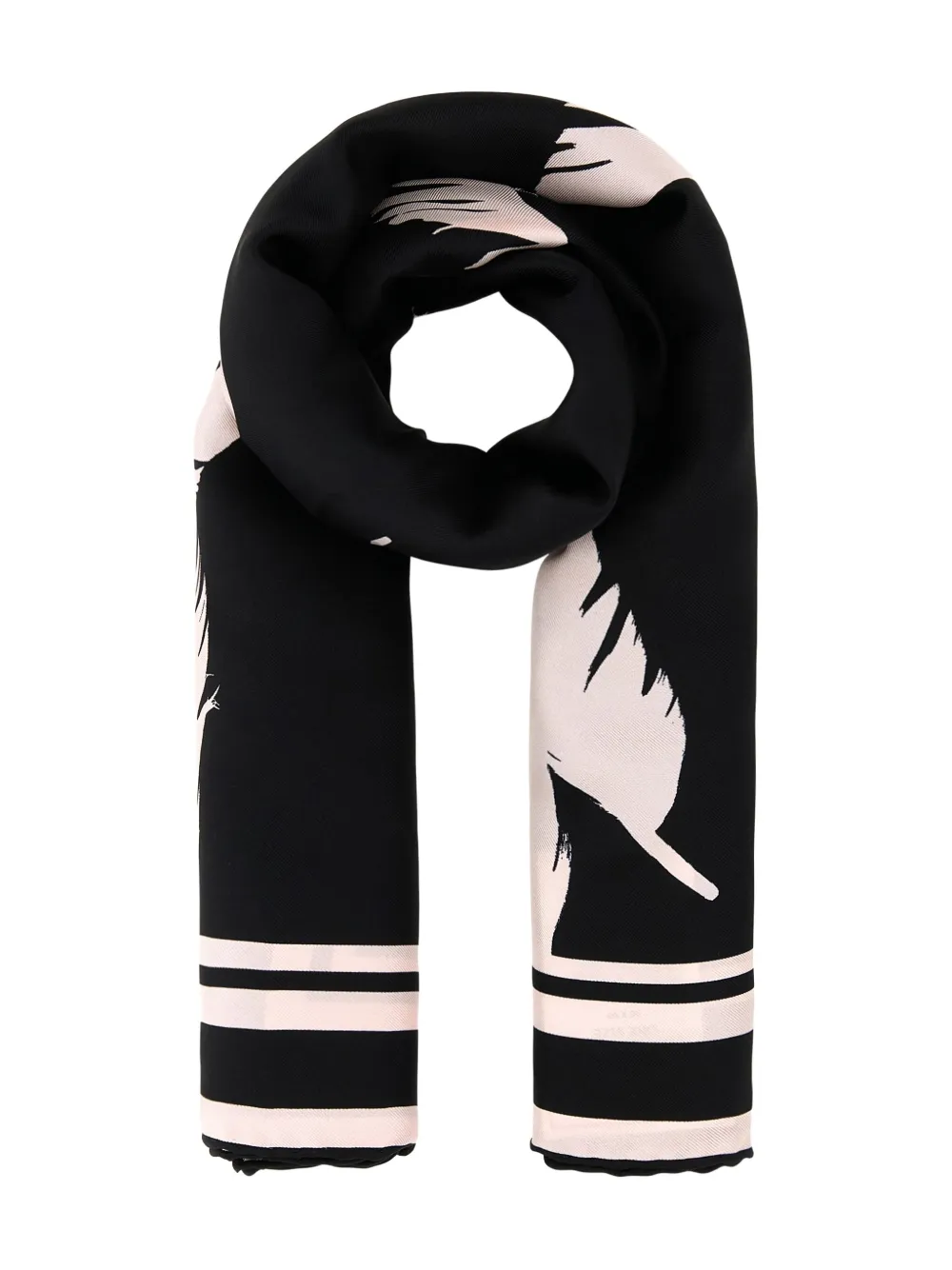Шарф с принтом Alexander McQueen, черный 
Шарф с принтом Alexander McQueen, черный