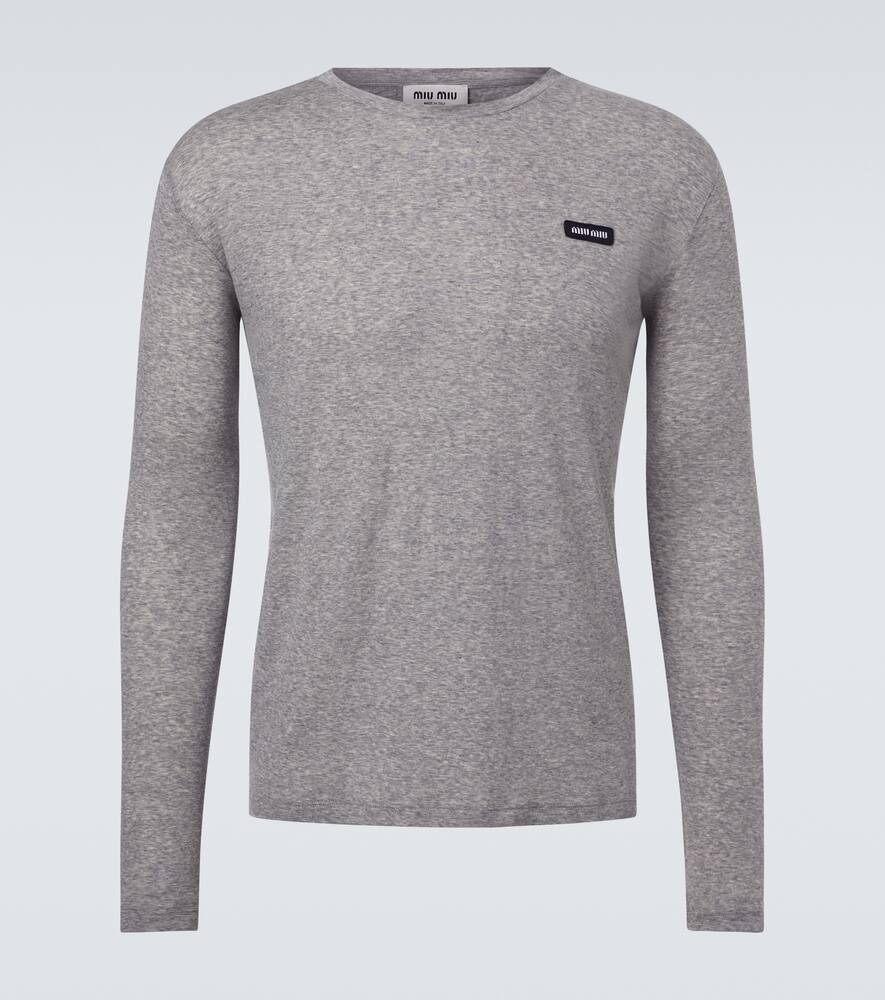 Футболка из хлопкового джерси с логотипом Miu Miu, Grey
Футболка из хлопкового джерси с логотипом Miu Miu, Grey