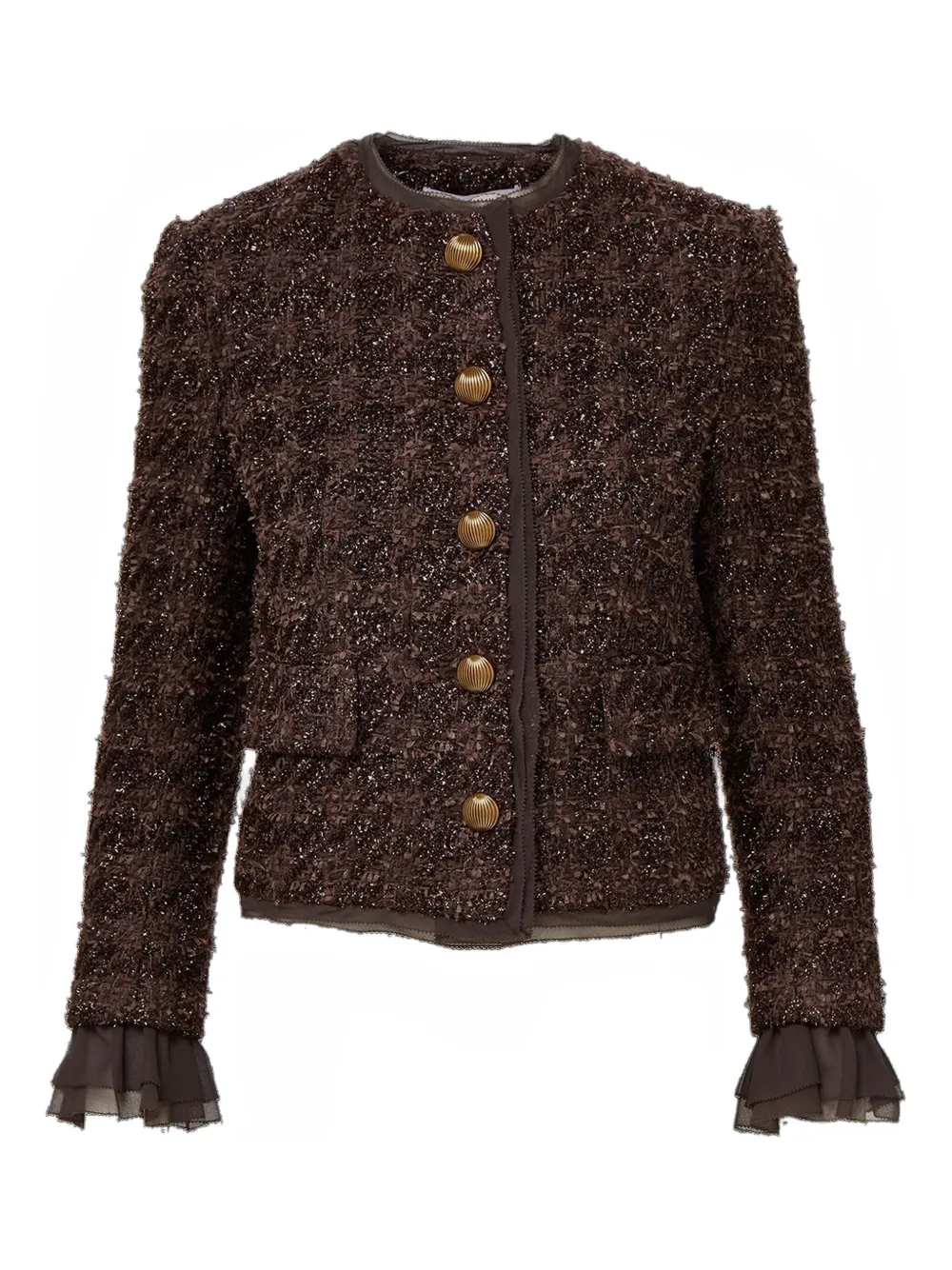 Жакет на пуговицах спереди Veronica Beard, коричневый
Жакет на пуговицах спереди Veronica Beard, коричневый