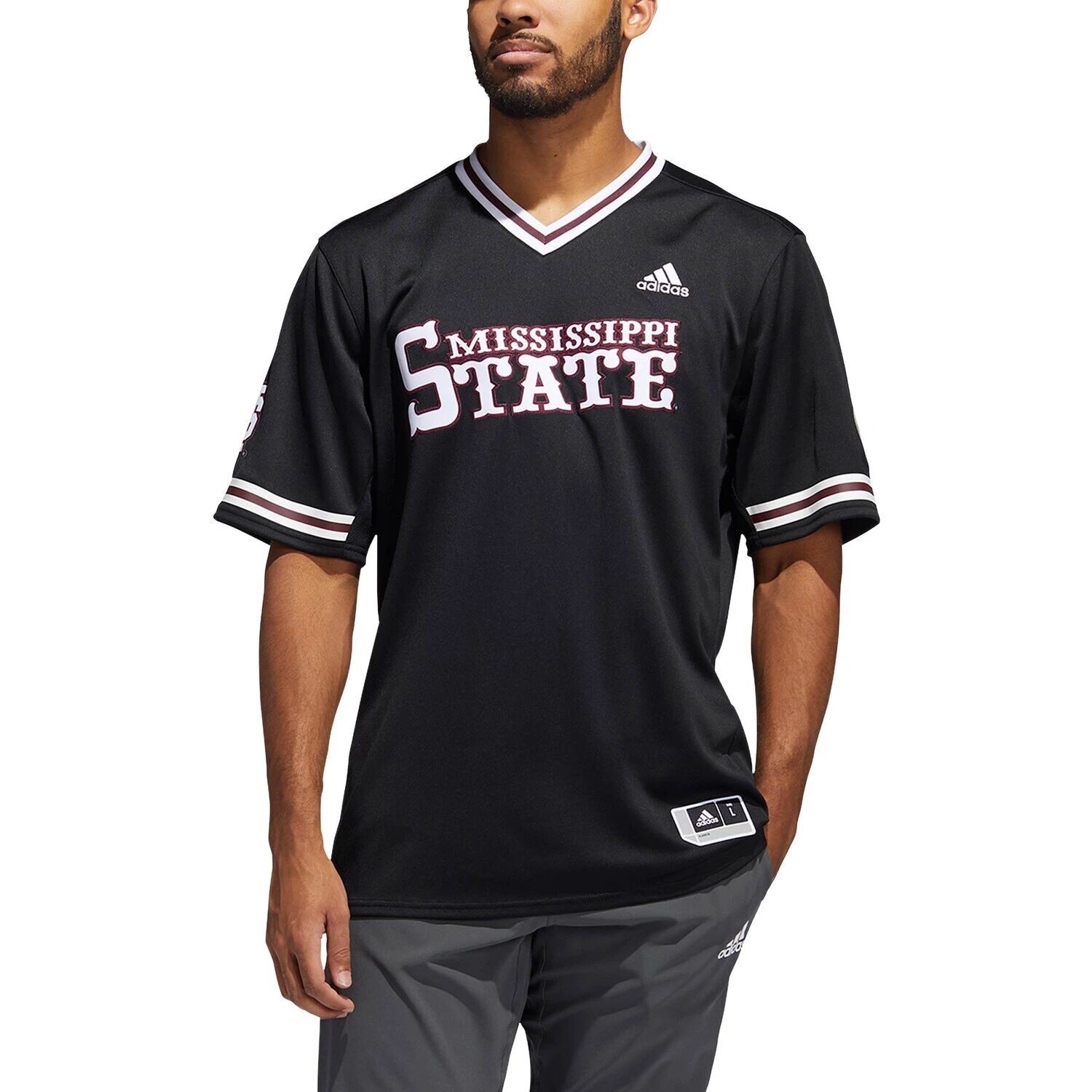 Мужская черная бейсбольная майка Mississippi State Bulldogs с v-образным вырезом adidas, Черный, Мужская черная бейсбольная майка Mississippi State Bulldogs с v-образным вырезом adidas
Мужская черная бейсбольная майка Mississippi State Bulldogs с v-образным вырезом adidas, Черный, Мужская черная бейсбольная майка Mississippi State Bulldogs с v-образным вырезом adidas