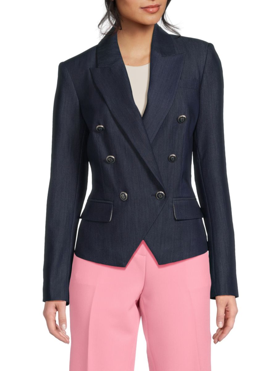 Двубортный эластичный тканый блейзер с острыми лацканами Karl Lagerfeld Paris, цвет Dark Navy
Двубортный эластичный тканый блейзер с острыми лацканами Karl Lagerfeld Paris, цвет Dark Navy