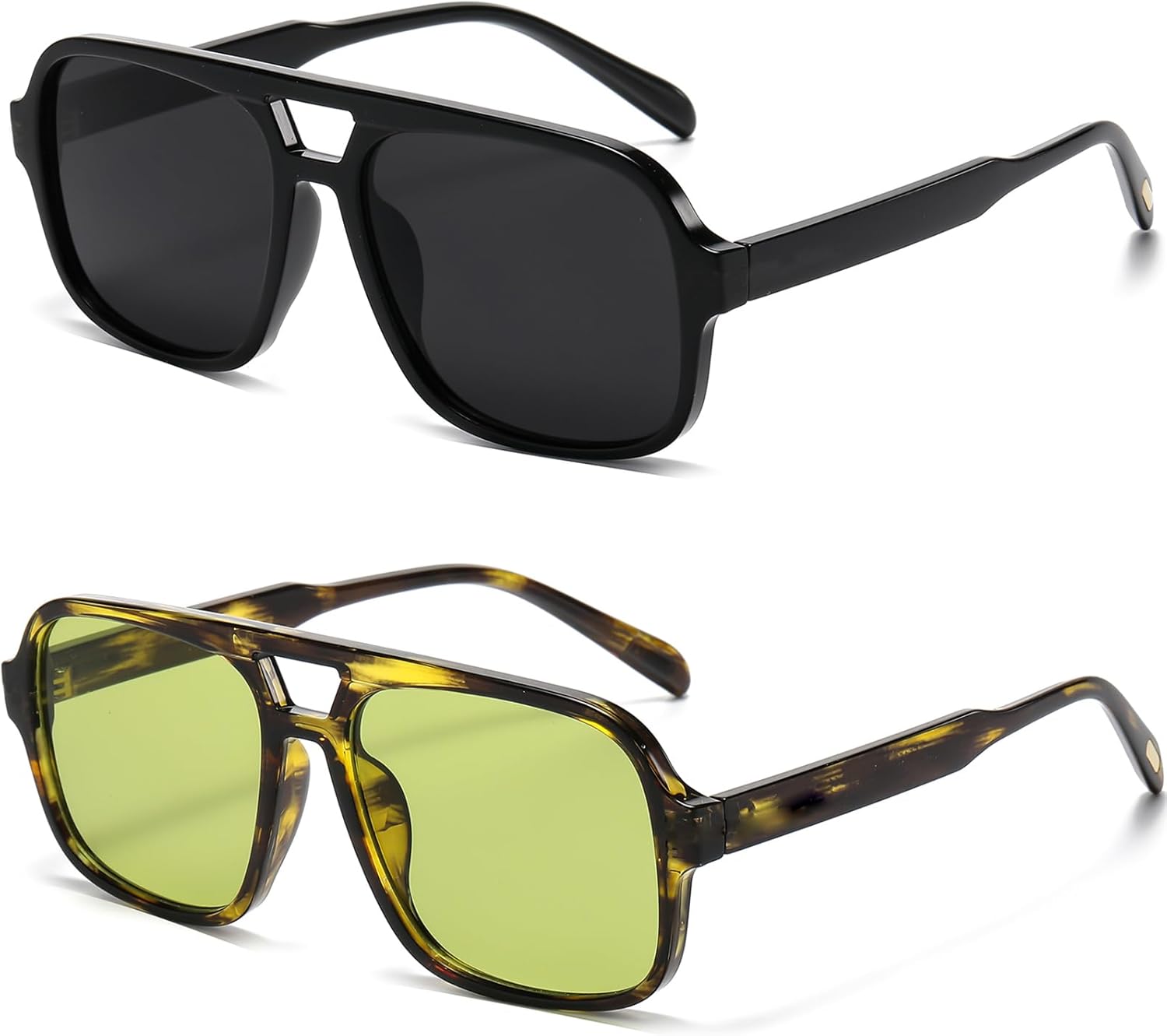 Ретро-солнцезащитные очки-авиаторы для женщин и мужчин. Модные классические квадратные солнцезащитные очки-авиаторы в стиле 70-х. Винтажные очки Breaksun, Two Pack (Black Grey+ Green Leopard)
Ретро-солнцезащитные очки-авиаторы для женщин и мужчин. Модные классические квадратные солнцезащитные очки-авиаторы в стиле 70-х. Винтажные очки Breaksun, Two Pack (Black Grey+ Green Leopard)