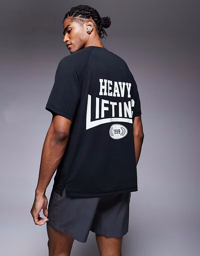 4505 Heavy Lifting быстросохнущая спортивная футболка с принтом на спине, черная
4505 Heavy Lifting быстросохнущая спортивная футболка с принтом на спине, черная