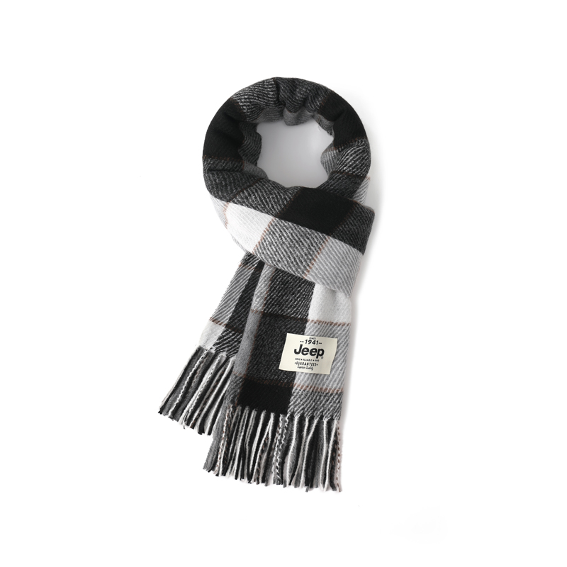 Jeep Искусственный кашемировый вязаный шарф унисекс, Black Gray
Jeep Искусственный кашемировый вязаный шарф унисекс, Black Gray