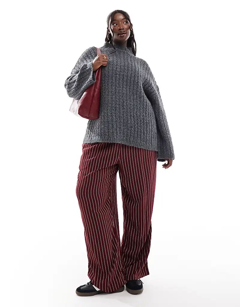 Удлиненный джемпер Pieces Curve с высоким воротом серого цвета
Удлиненный джемпер Pieces Curve с высоким воротом серого цвета