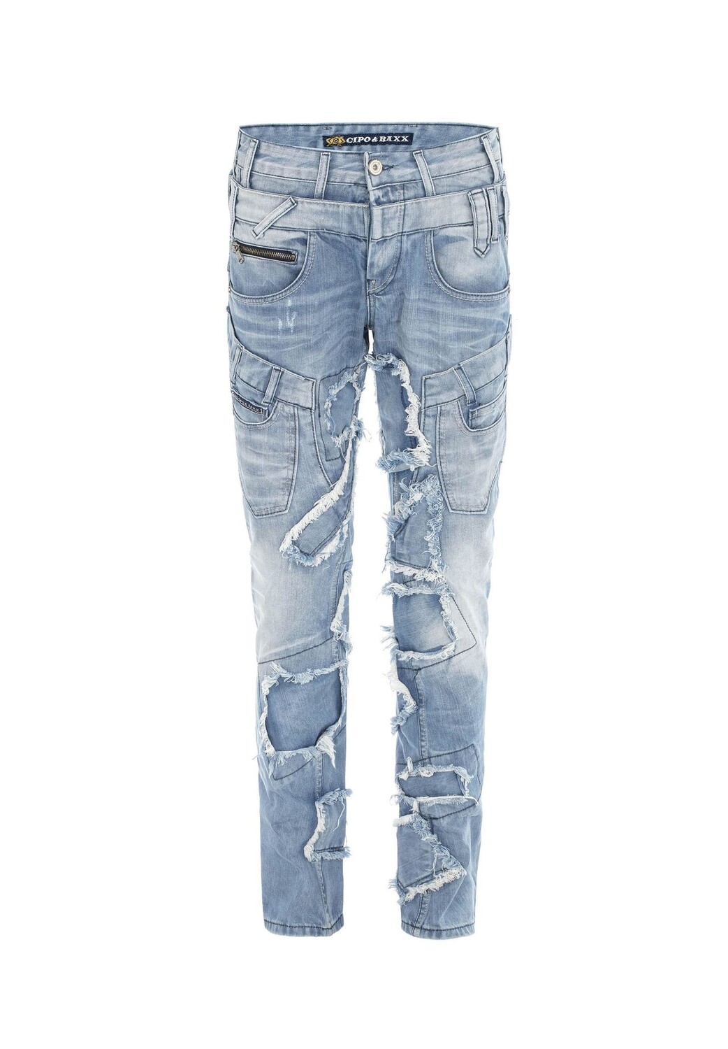 Джинсы модного лоскутного дизайна CIPO & BAXX, светло-синий
Джинсы модного лоскутного дизайна CIPO & BAXX, светло-синий