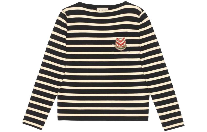 Полосатый свитер с лирой Gucci, черный
Полосатый свитер с лирой Gucci, черный