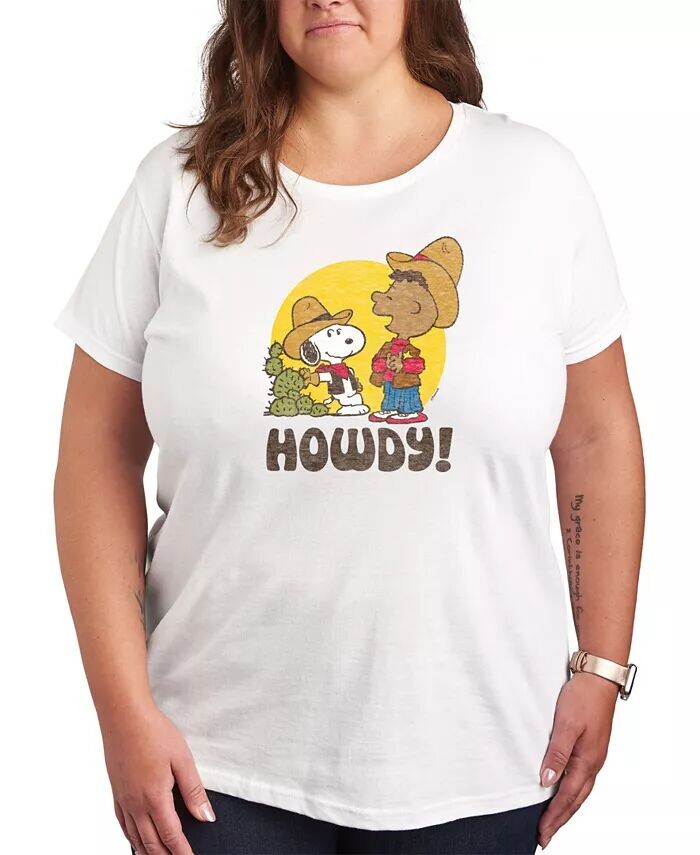 Модная футболка больших размеров с рисунком Peanuts Snoopy & Franklin Western Cowboy Howdy Hybrid Apparel, белый
Модная футболка больших размеров с рисунком Peanuts Snoopy & Franklin Western Cowboy Howdy Hybrid Apparel, белый