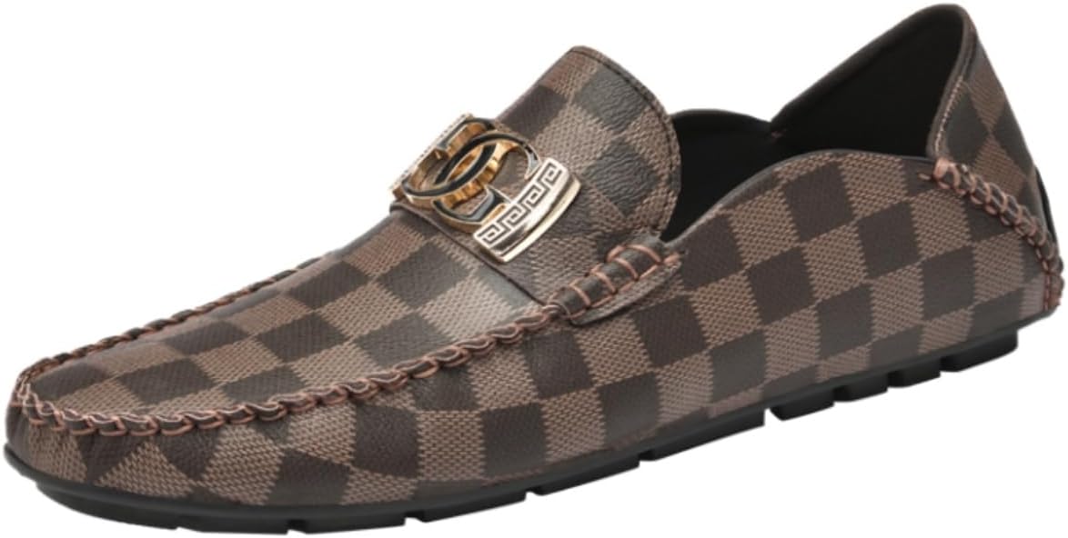 Мужские лоферы Khwfjas с клетчатым узором и легким скольжением: стильный дизайн с металлическим украшением, мягкая кожа для комфортного ежедневного и повседневного ношения, коричневый
Мужские лоферы Khwfjas с клетчатым узором и легким скольжением: стильный дизайн с металлическим украшением, мягкая кожа для комфортного ежедневного и повседневного ношения, коричневый