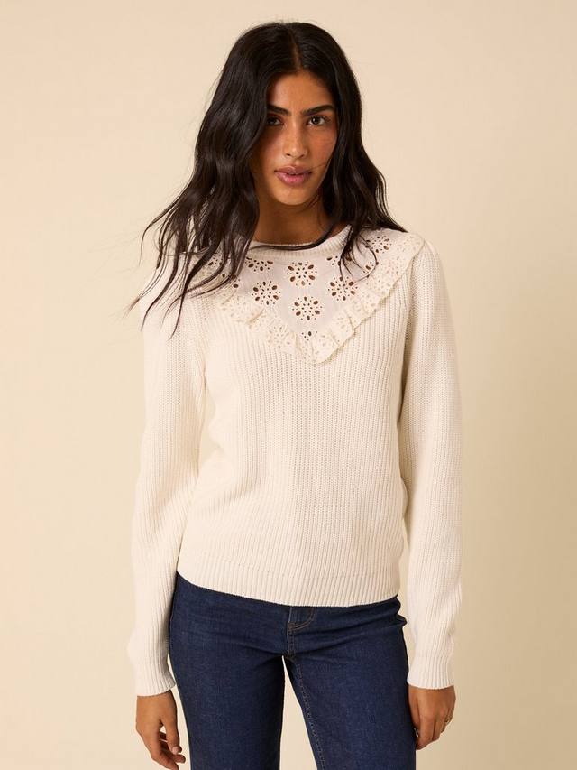 Джемпер из хлопкового рибана с вышивкой на кокетке Nobody's Child, Ivory
Джемпер из хлопкового рибана с вышивкой на кокетке Nobody's Child, Ivory