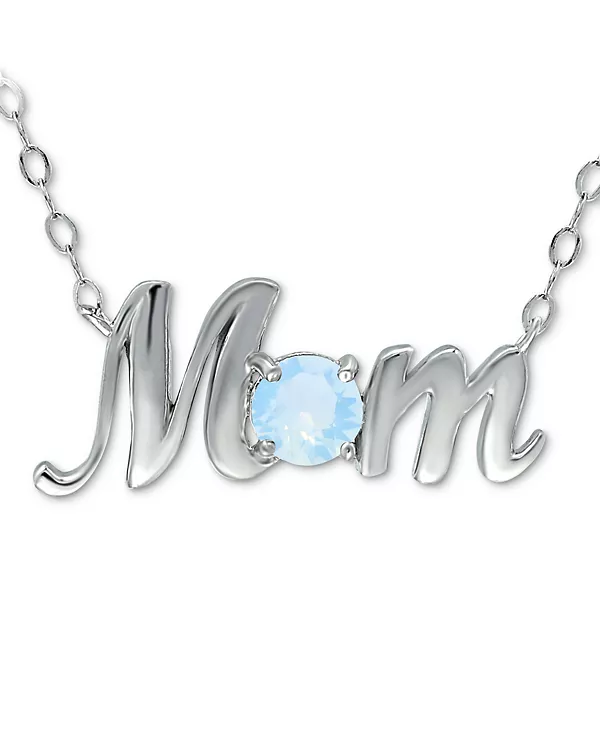 Ожерелье с подвеской в виде месяца рождения мамы из стерлингового серебра, 16 дюймов + 2 дюйма, создано для Macy's. Giani Bernini, october