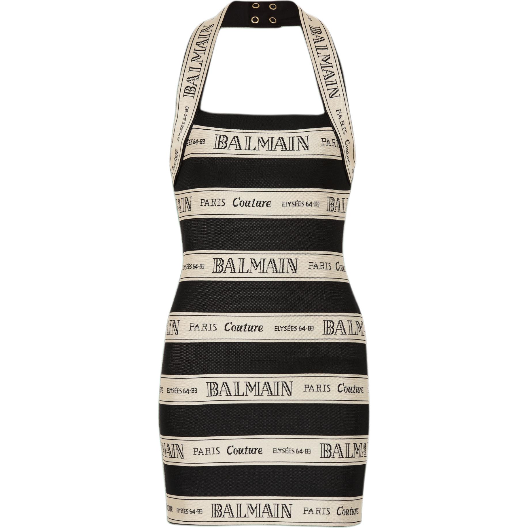 Халатернек мини-платье с лого джаккард BALMAIN, черный
Халатернек мини-платье с лого джаккард BALMAIN, черный