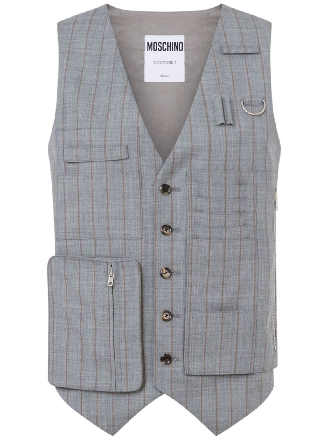 Полосатый жилет Moschino, серый
Полосатый жилет Moschino, серый