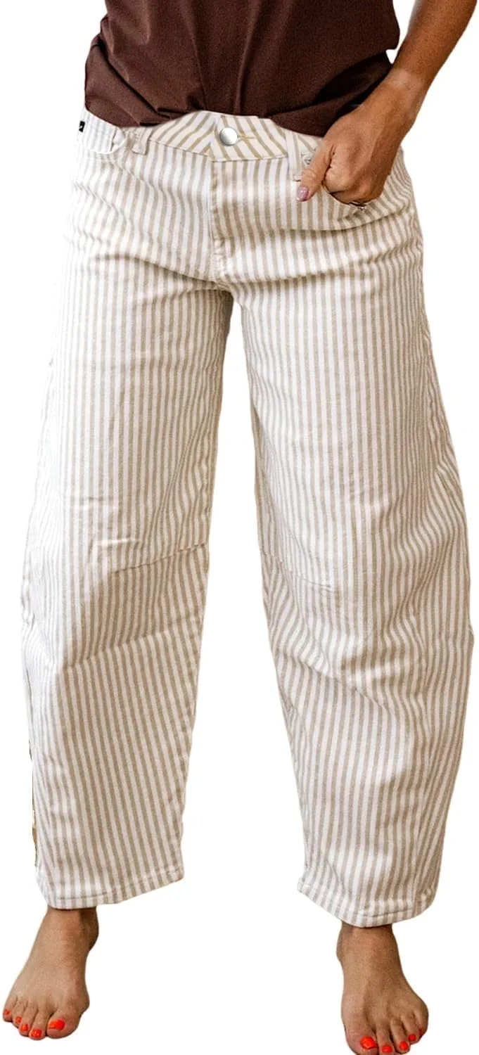 Женские джинсы Khaki Stripe Casual Barrel Punude
Женские джинсы Khaki Stripe Casual Barrel Punude