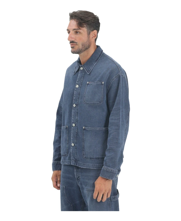 Темно-Синяя джинсовая рабочая куртка Tommy Jeans, синий
Темно-Синяя джинсовая рабочая куртка Tommy Jeans, синий