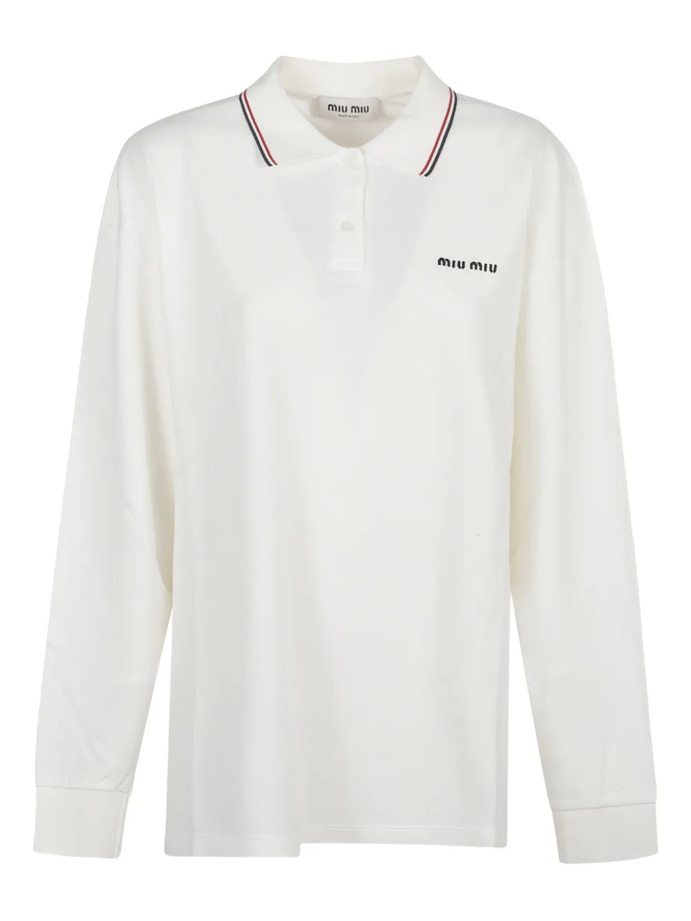 Рубашка-поло с вышитым логотипом MIU MIU, белый
Рубашка-поло с вышитым логотипом MIU MIU, белый